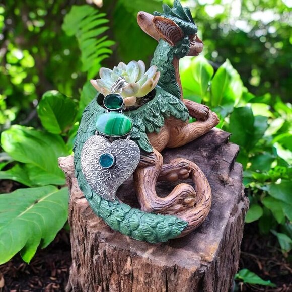 Emerald ✦ Green Lace Agate ✦ Swiss Blue Topaz Heart Pendant 925 Sterling NWT - Picture 9 of 16